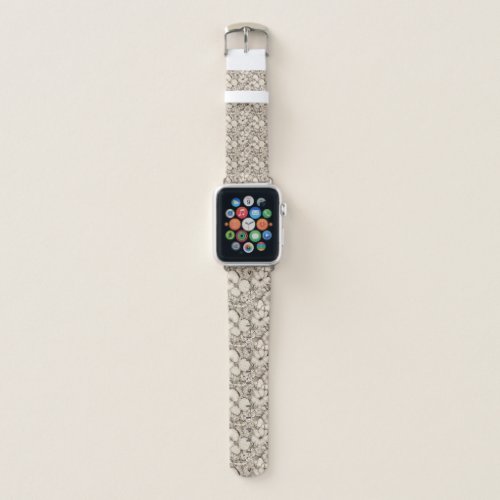 Vintage Floral Sepia Pattern 8 Apple Watch Band