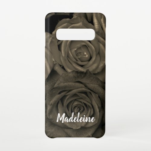 Vintage Floral Sepia Roses Brown 