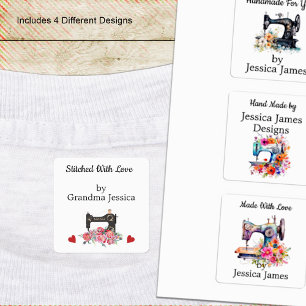 Vintage Floral Sewing Machine Labels