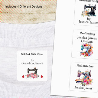 Vintage Floral Sewing Machine Labels