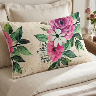 Vintage Floral Shabby Chic Pillow Case