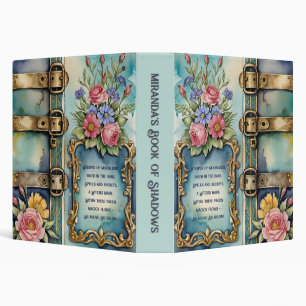 Vintage Floral Shabby Garden Witch Book of Shadows 3 Ring Binder
