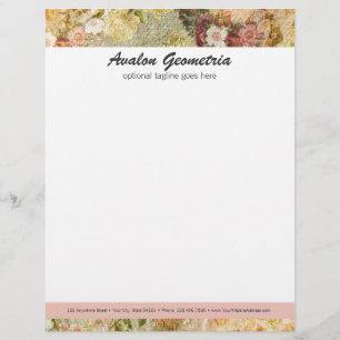Vintage Floral Shabby Geometric Modern Boutique Letterhead