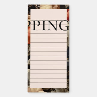 Vintage Floral Shopping List Magnetic Notepad