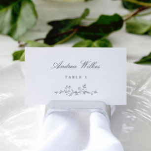 Vintage Floral Silver / Gray Wedding Escort Cards