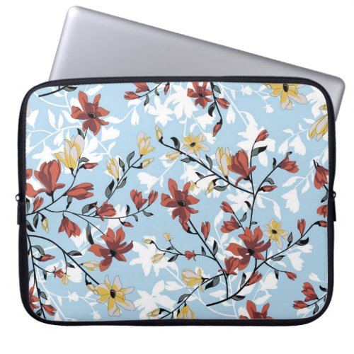 Vintage Floral Simple Fabric Background Laptop Sleeve