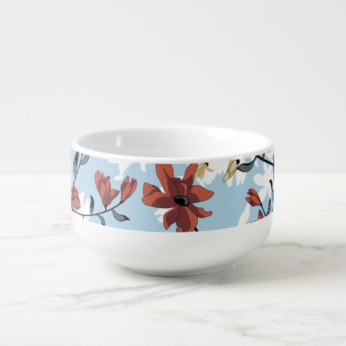 Vintage Floral Simple Fabric Background Soup Mug