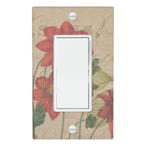 Vintage Floral Single Rocker Light Switch Cover