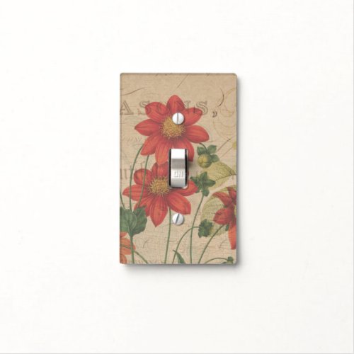Vintage Floral Single Toggle Light Switch Cover
