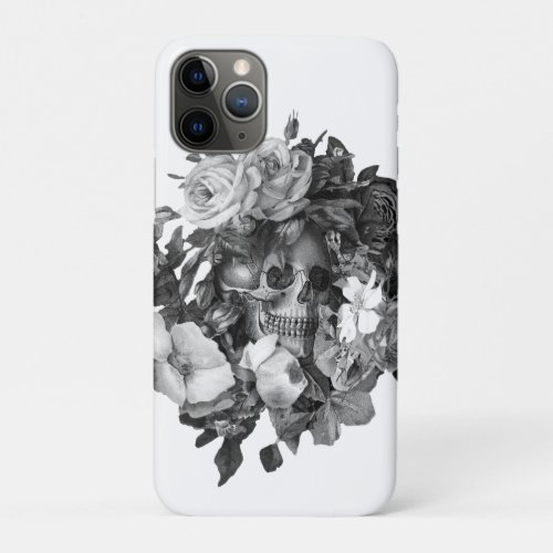 Vintage Floral Skull Classic Customizable  iPhone 11 Pro Case