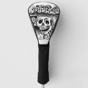 Vintage Floral Skull Halloween Golf Head Cover