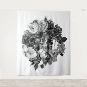 Vintage Floral Skull Wall Hanging Tapestry