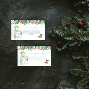 Vintage Floral Snowman Books for Baby Shower  Enclosure Card