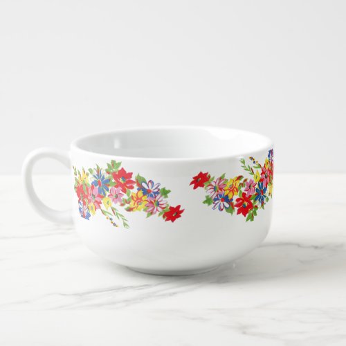 Vintage Floral Soup Mug