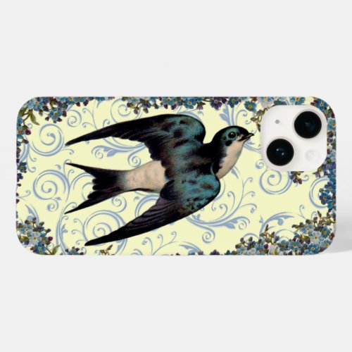 Vintage Floral Sparrow Case_Mate iPhone 14 Case