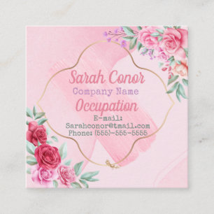 Vintage Floral Square Business Card