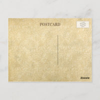 Vintage Floral Stained Paper Blank Postcard