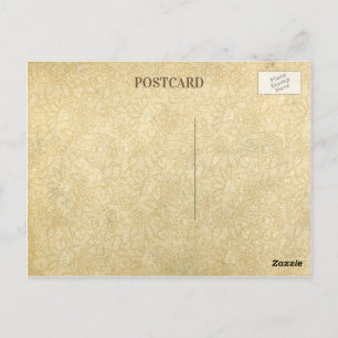 Vintage Floral Stained Paper Blank Postcard
