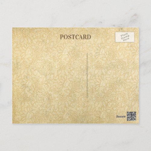 Vintage Floral Stained Paper Blank Postcard