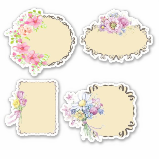 Vintage floral  sticker (Front)