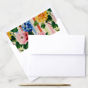 Vintage Floral Stripe Envelope Liner