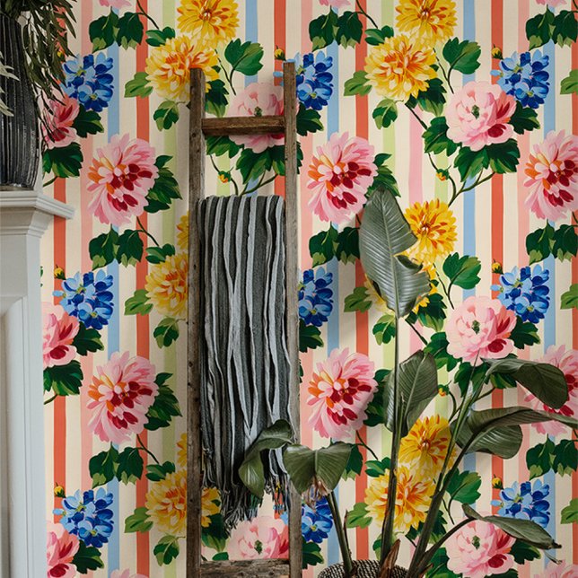 Vintage Floral Stripe | Garden Pattern Wallpaper (Creator Uploaded)