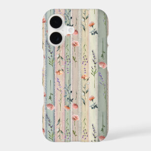 Vintage Floral Stripe iPhone 17 Case