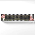Vintage Floral Striped Desk Nameplate