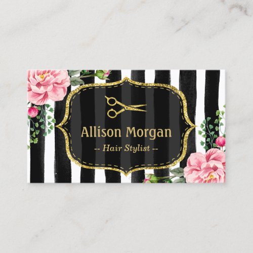 Vintage Floral Striped Hair Stylist Appointment