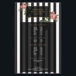 Vintage Floral Striped Salon Flyer<br><div class="desc">Coordinates with the Vintage Floral Striped Salon Business Card Template by 1201AM. Your name or business name is elegantly displayed over a black and white striped background with a vintage floral illustration overlay for a very chic and stylish aesthetic. This customized flyer template is great for using as your menu...</div>