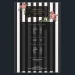 Vintage Floral Striped Salon Flyer<br><div class="desc">Coordinates with the Vintage Floral Striped Salon Business Card Template by 1201AM. Your name or business name is elegantly displayed over a black and white striped background with a vintage floral illustration overlay for a very chic and stylish aesthetic. This customized flyer template is great for using as your menu...</div>