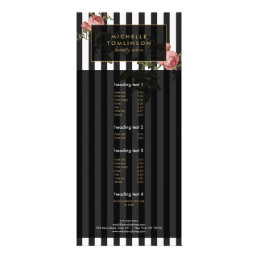 Vintage Floral Striped Salon Rack Card