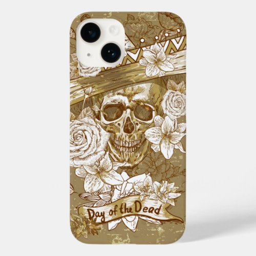 Vintage Floral Sugar Skull Apple iPhone 14 Case