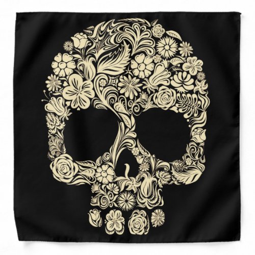 Vintage Floral Sugar Skull Bandana