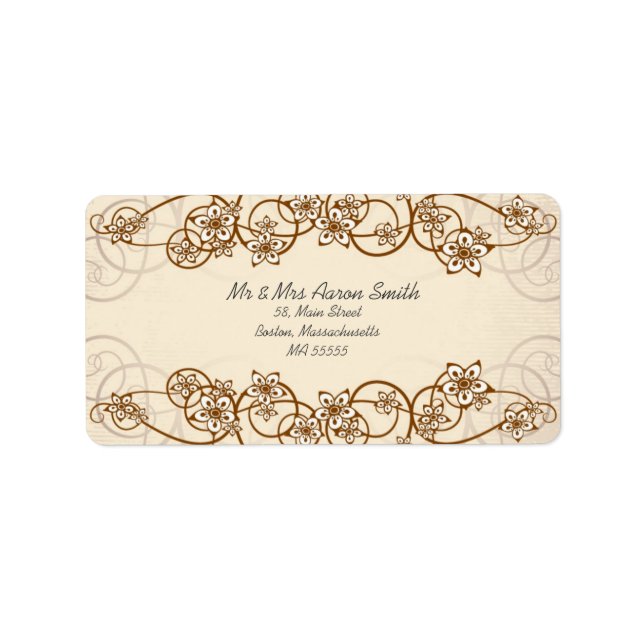 Vintage Floral Swirl Customizable Address Labels (Front)