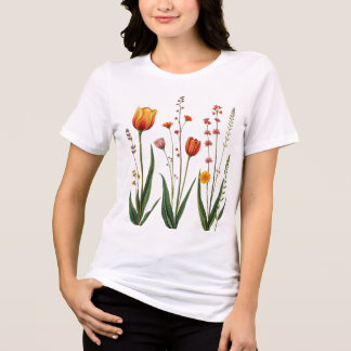 Vintage Floral T-Shirt - Botanical Wildflower Desi Tri-Blend Shirt