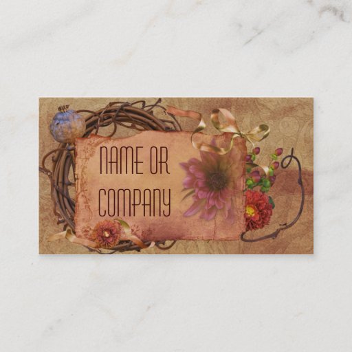 Customizable Vintage Floral Tag Business Cards