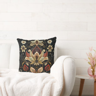 Vintage Floral Tapestry Art Print Throw Pillow