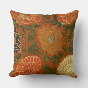 Vintage Floral Tapestry Design Throw Pillow