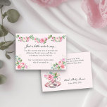 Vintage Floral Tea Cup Just a Note Baby Shower Enclosure Card<br><div class="desc">Elegant and charming pink floral baby shower insert card - perfect for variety of themes including baby is brewing, pink rose garden floral and vintage, inspired by romantic bridgerton regency era. The insert card is titled with "Just a little note to say .." and decorated with watercolor floral garland, pink...</div>