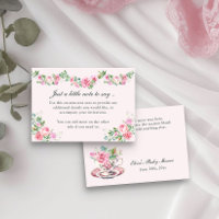 Vintage Floral Tea Cup Just a Note Baby Shower