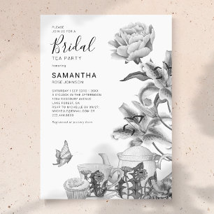 Vintage Floral Tea Party Bridal Shower Invitation