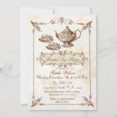 vintage floral tea party Bridal Shower Invites (Front)