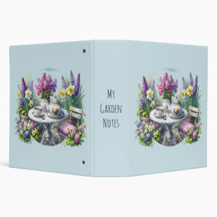 Vintage Floral Tea Party in Garden 3 Ring Binder