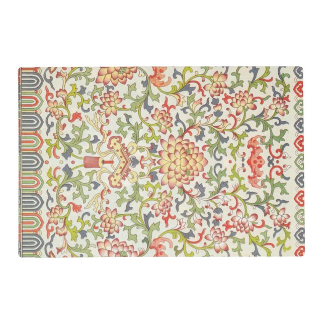 Vintage Floral Textile Flowers Art Pattern  Placemat (Front)