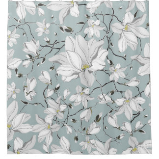 Vintage Floral Texture Seamless Pattern Shower Curtain