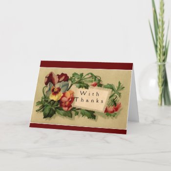 Vintage Floral Thank You Card by WingSong at Zazzle