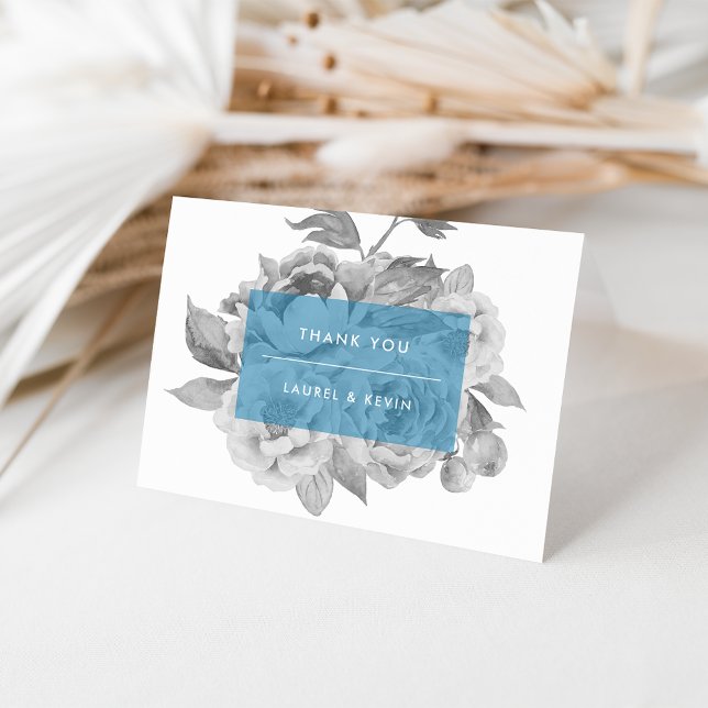 Vintage Floral Thank You Card | Cerulean (Creator Uploaded)