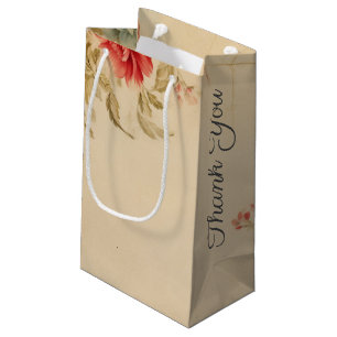 Vintage Floral Thank You Favor Gift Bag
