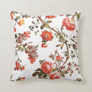 Vintage Floral Throw Pillow